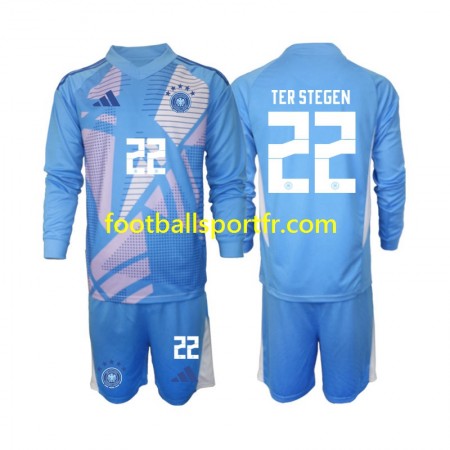 Tenue Allemagne Ter Stegen 22 Gardien Enfant Quatrième 2024-2025 Maillot de Foot ML